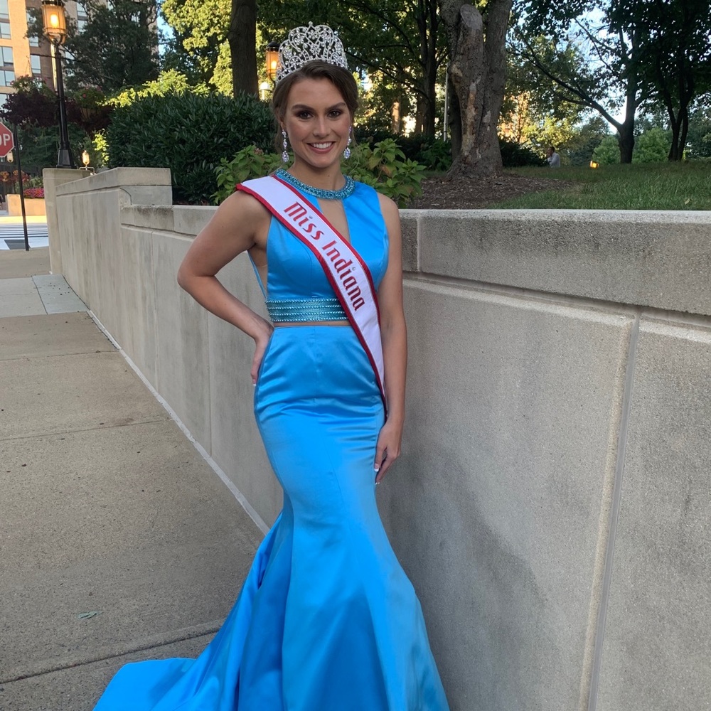 Light Blue Sherri Hill Mermaid Gown